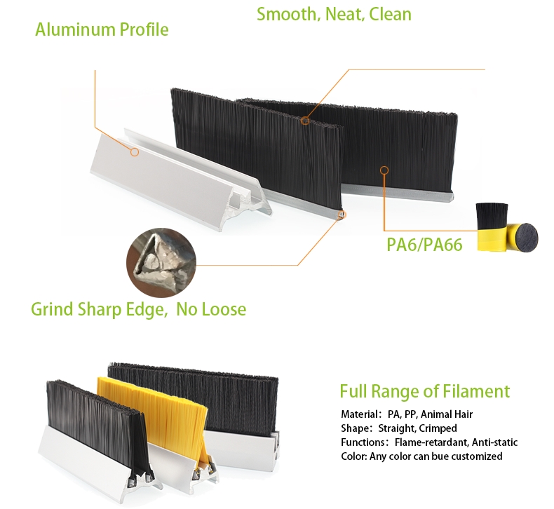 PA6 Nylon Escalator Skirt Brush specifications