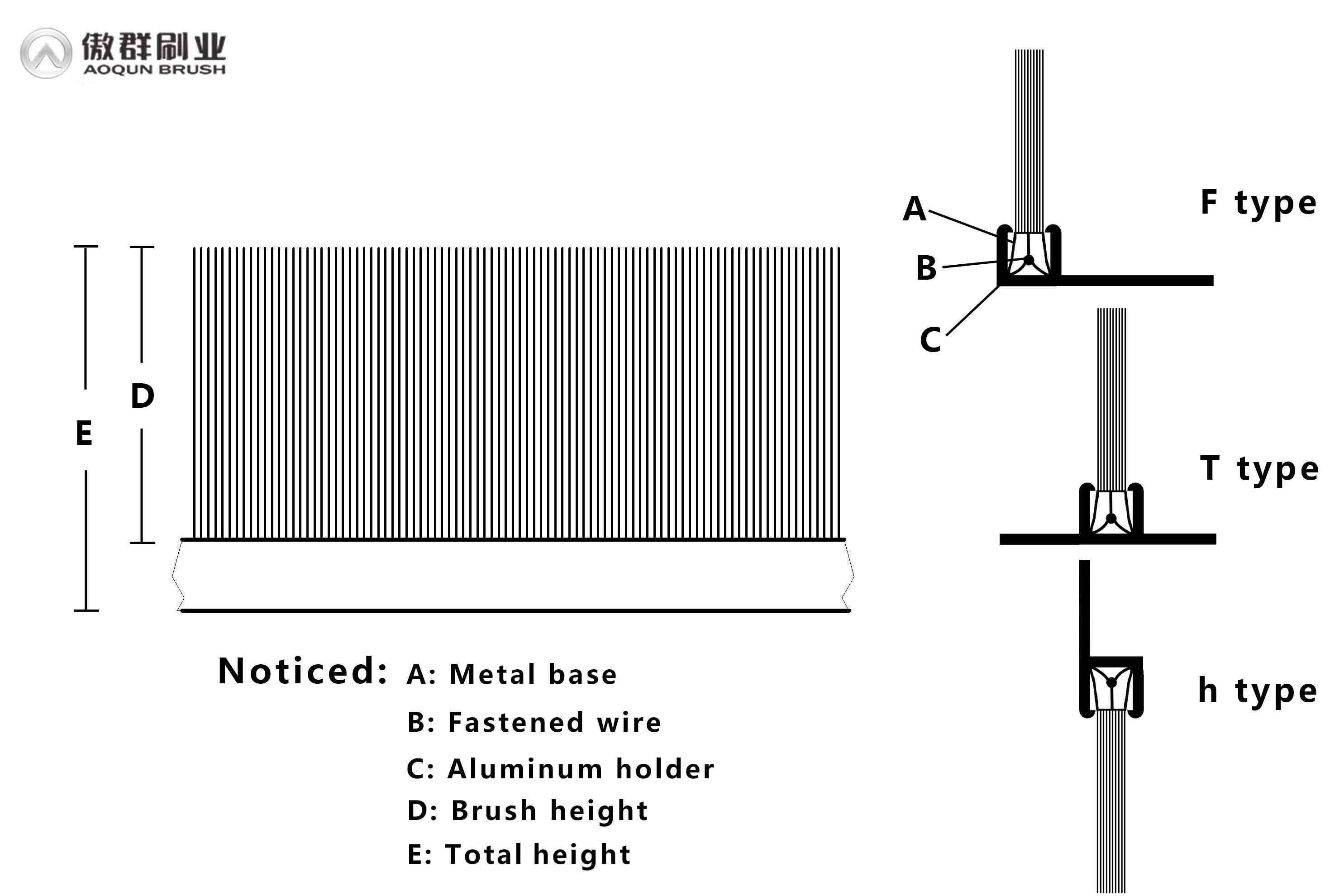 garage door brush strip drawing