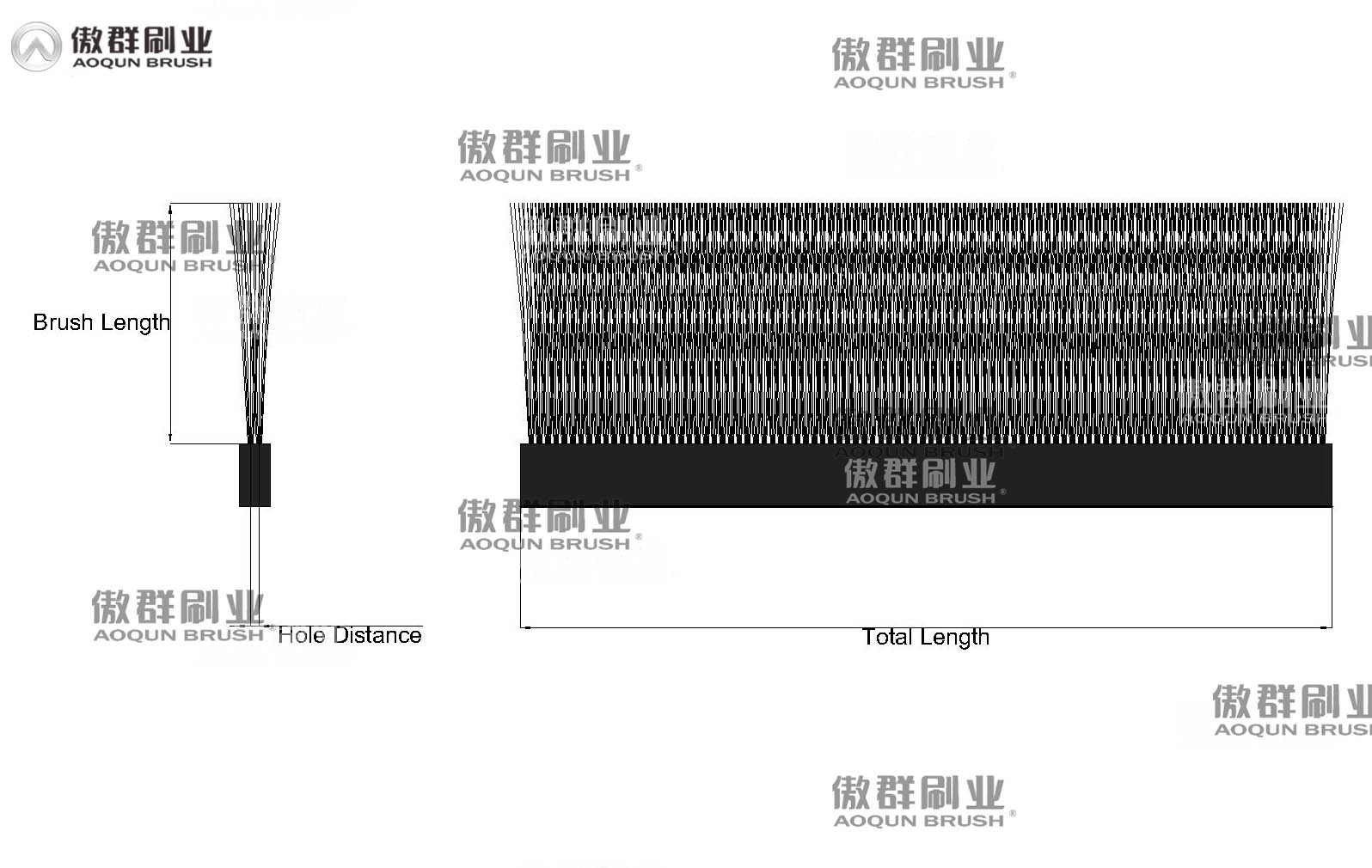 double hole stapled set brush drawing