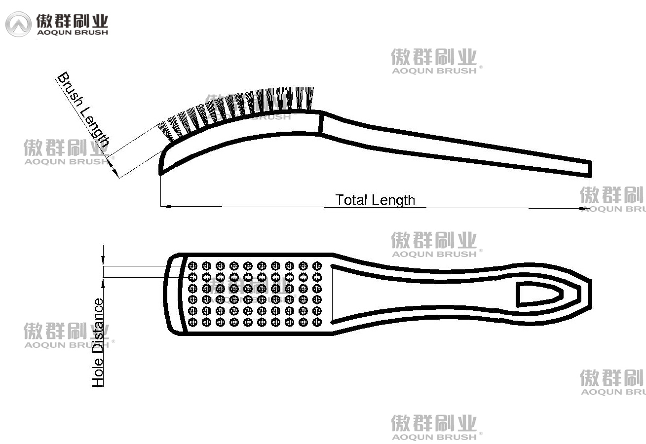 multi hole stapled set brush drawing