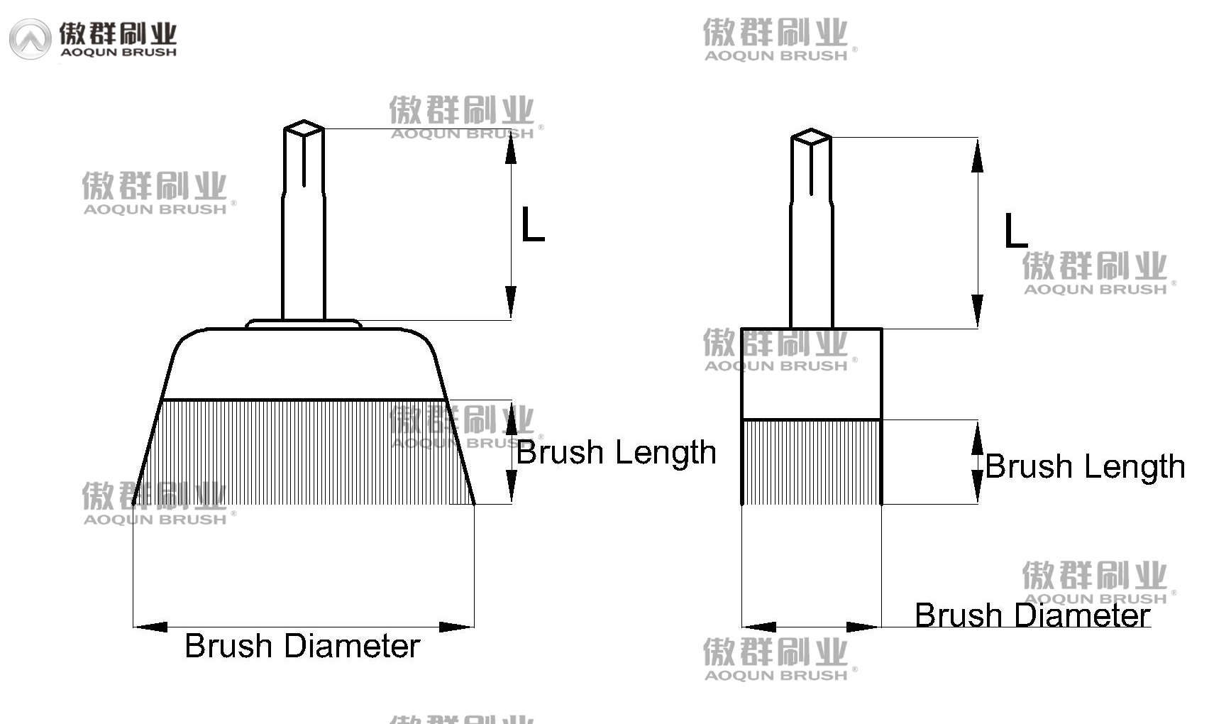 industrial end stem brush drawing