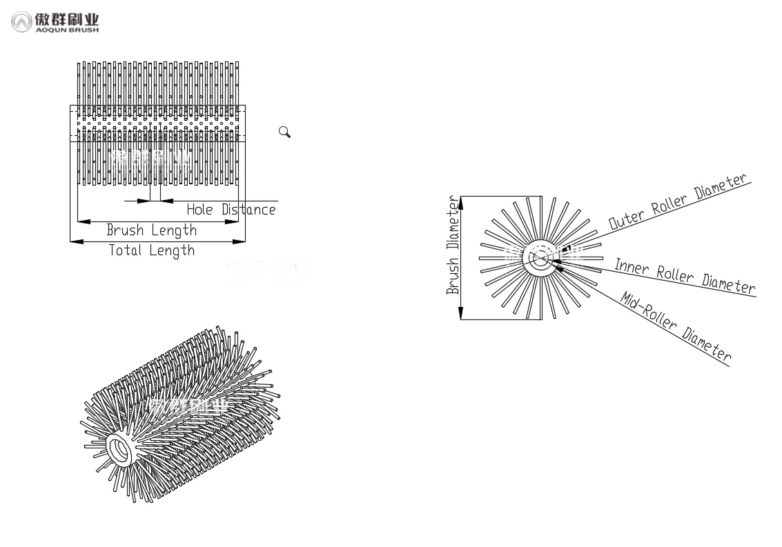 Elevator Balance Chain Guide Brushes drawing