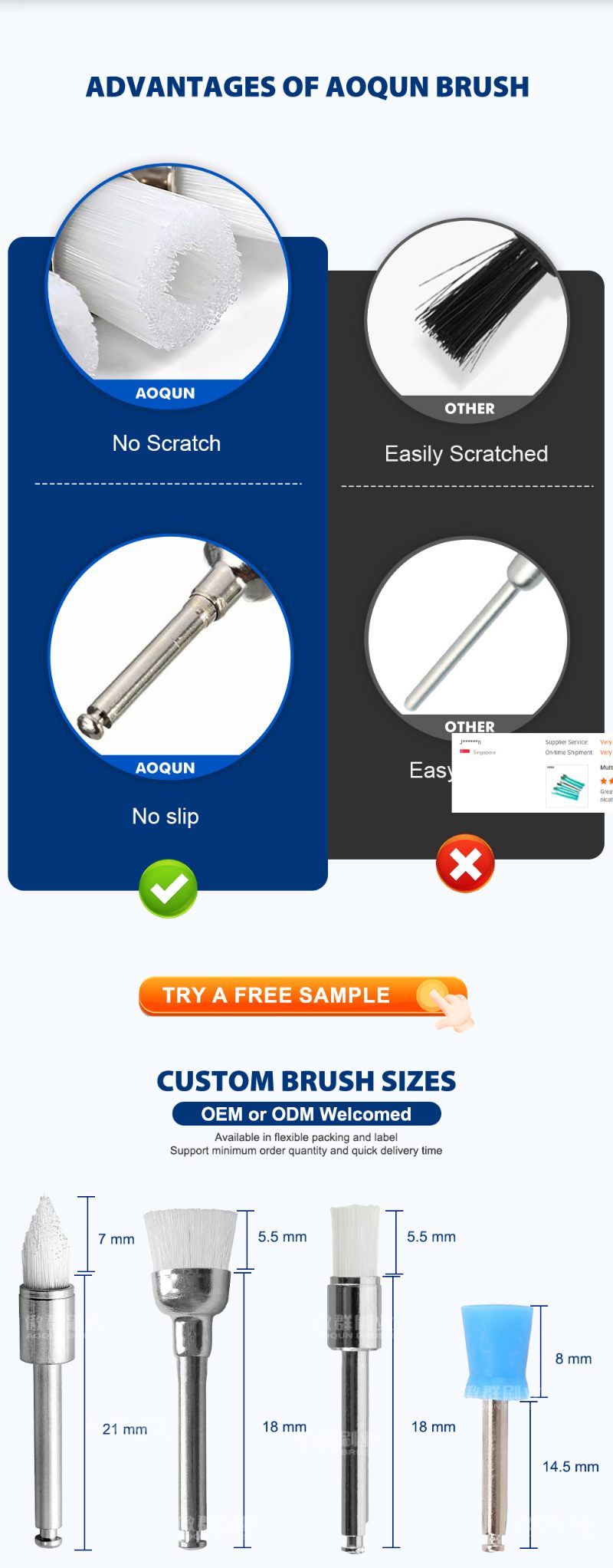 Nylon Dental Polishing Brush