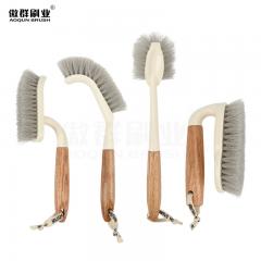 Heavy Duty Scrub Brushes Set with Wooden Handles