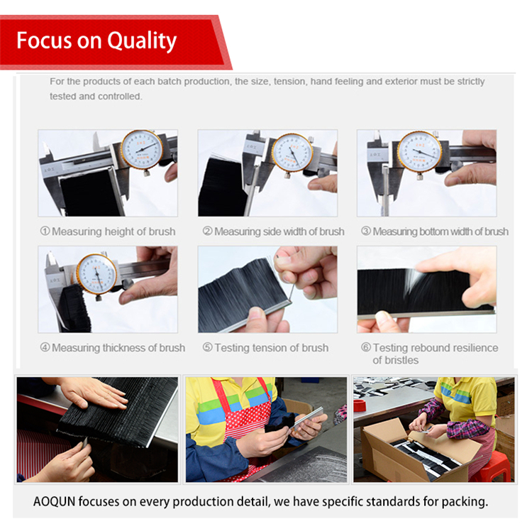 Aoqun Quality Control of Door Strip Brush Sweep Seals