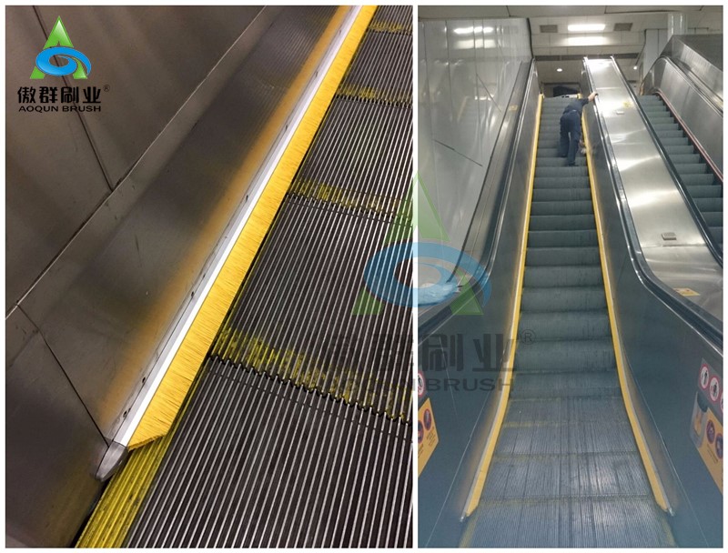 escalator safety brush