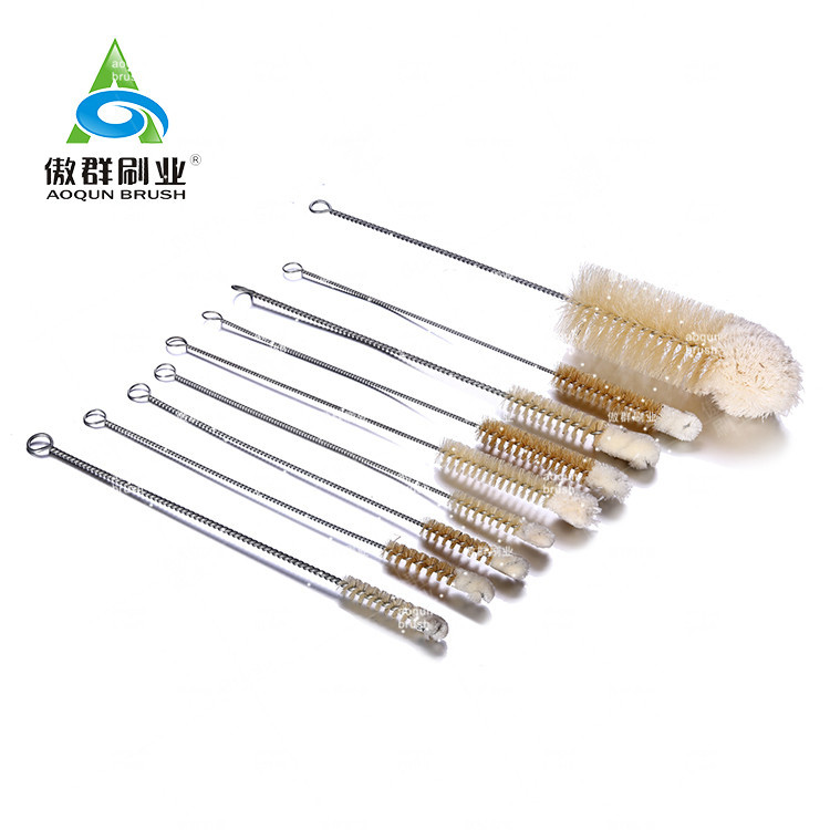 Various Size Bristle Bottle Brushes with Cotton Tip