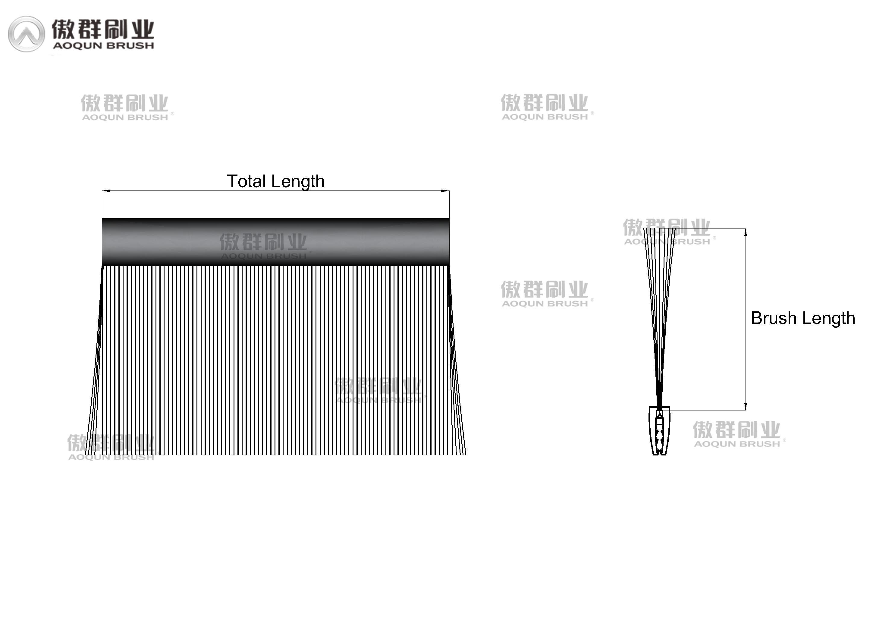 Data Server Cable Tray Management Brush Strip drawing
