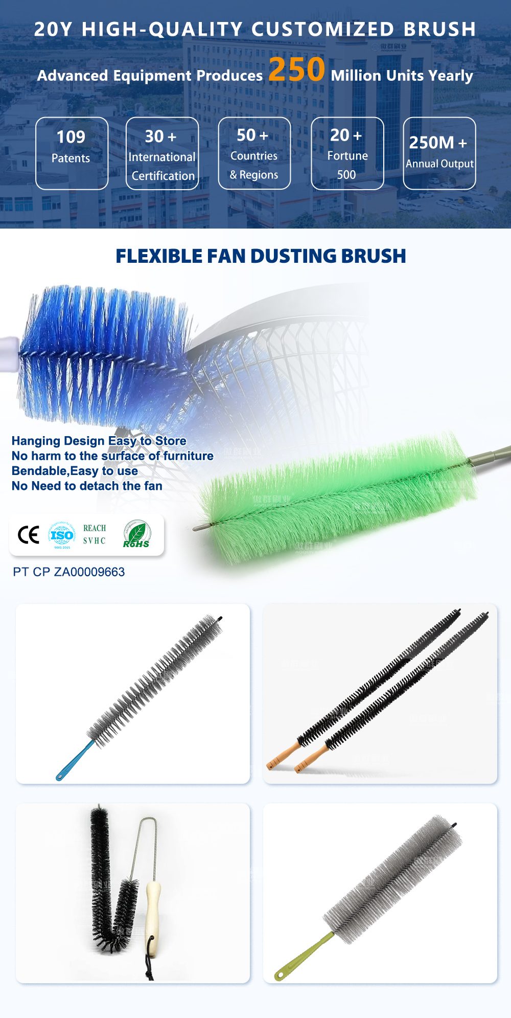 Flexible Fan Duster Brush