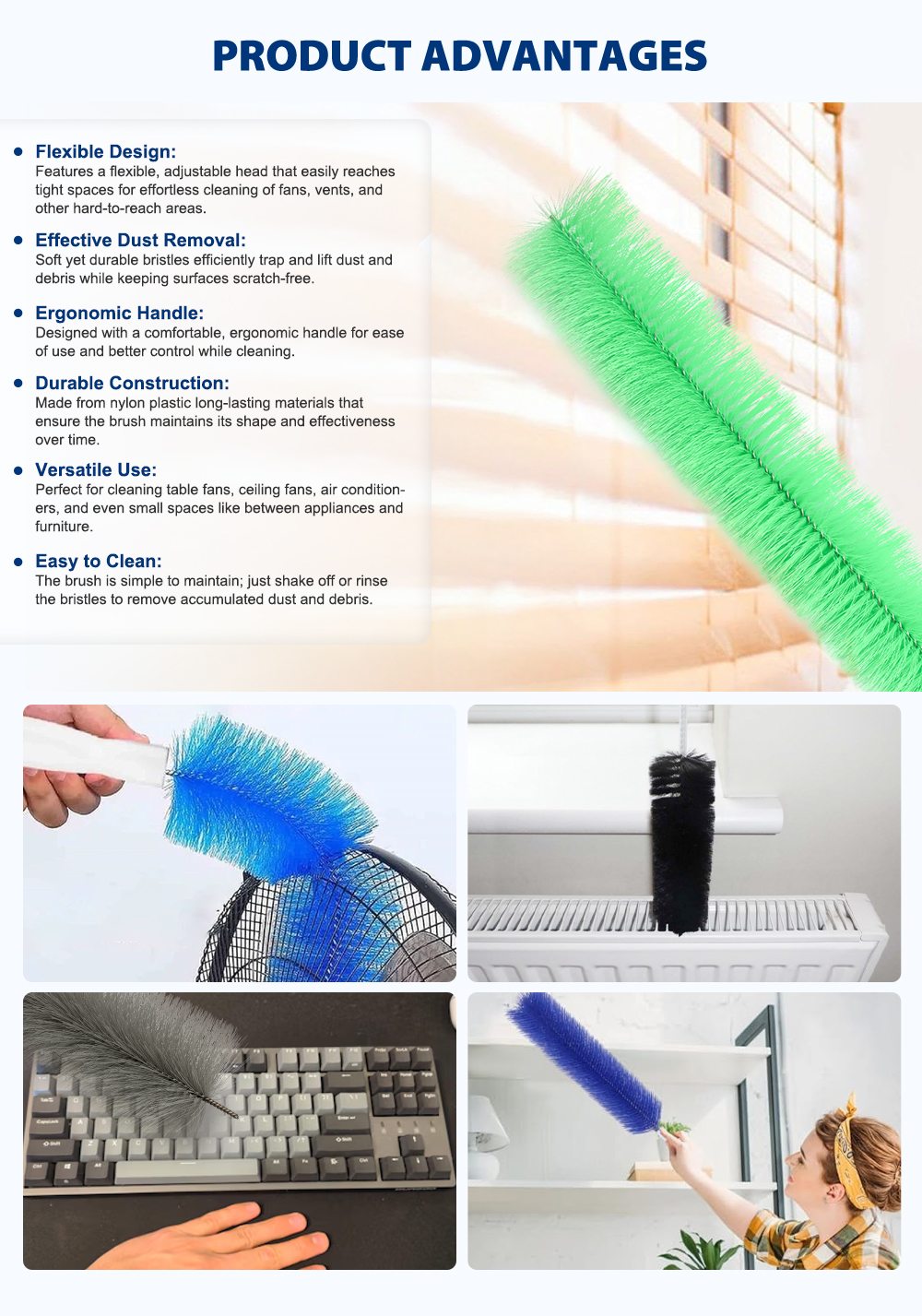 Flexible Fan Duster Brush