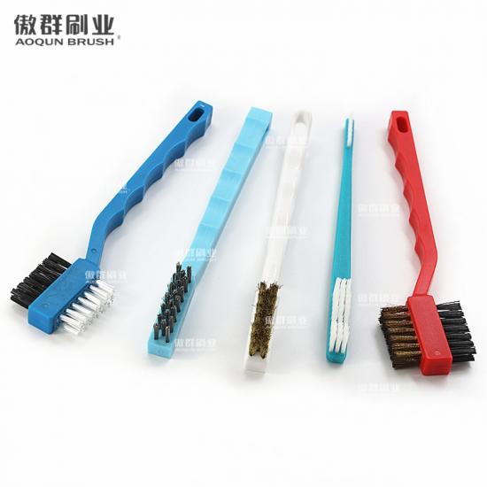 Double Nylon Burr Stainless Instrument Cleaning Toothbrush Style Brushes 