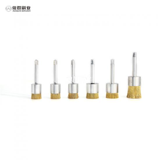 Industrial Crimped Brass Wire Mounted Stem End Brushes 