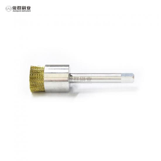 Industrial Crimped Brass Wire Mounted Stem End Brushes 