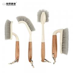 Heavy Duty Scrub Brushes Set with Wooden Handles
